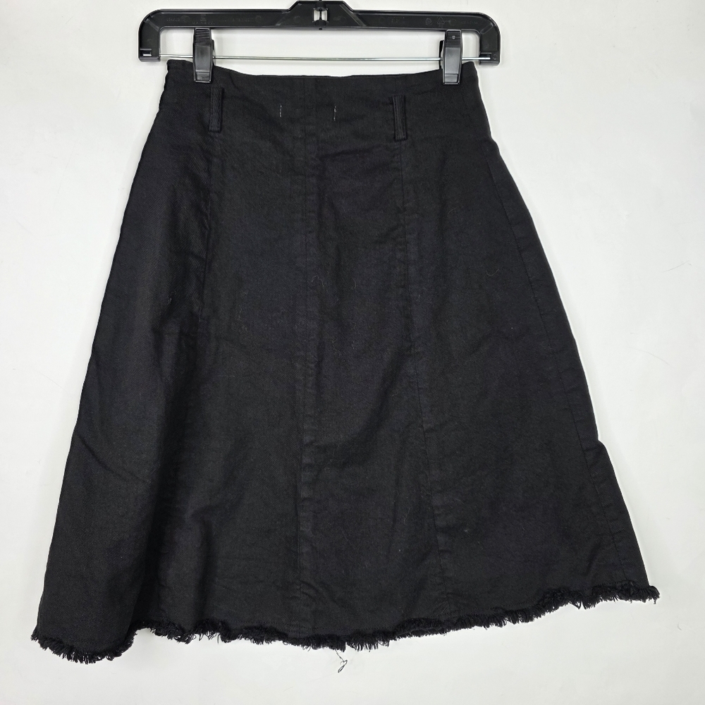 Maje jibella black denim raw hem skirt